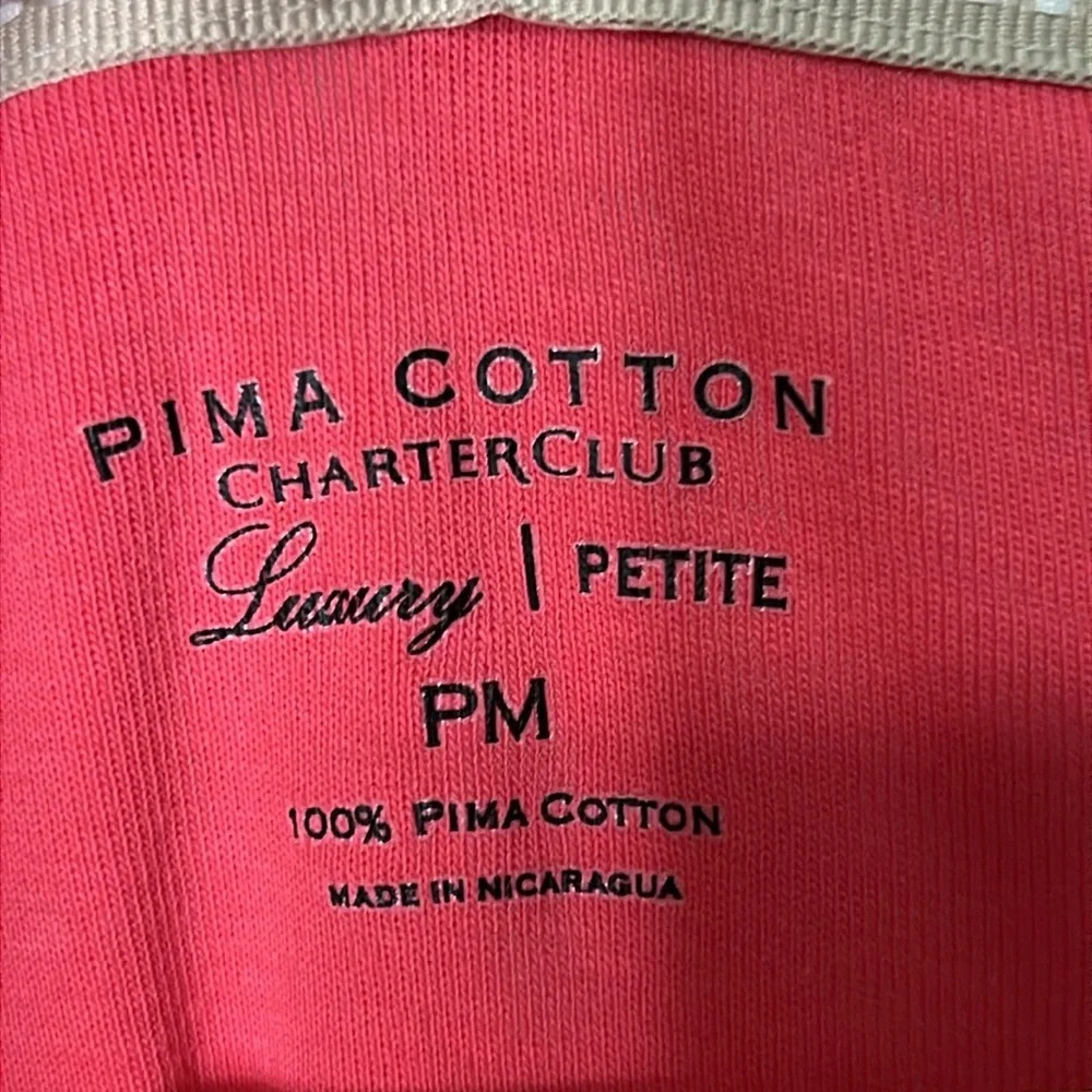 Charter Club Coral Pink 3/4 Sleeve Scoop Neck T-shirt - PM - Picture 8 of 9